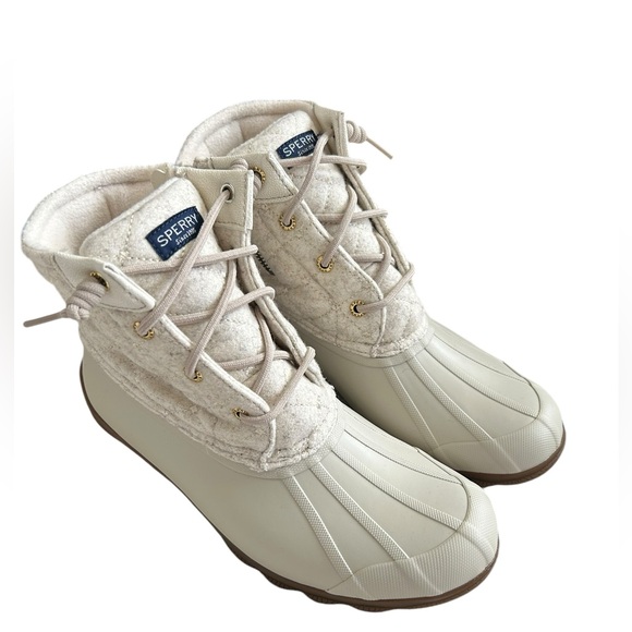 NEW Women’s Sperry Syren Gulf Wool Quilt Ivory Boots SZ 8.5 - Picture 2 of 10